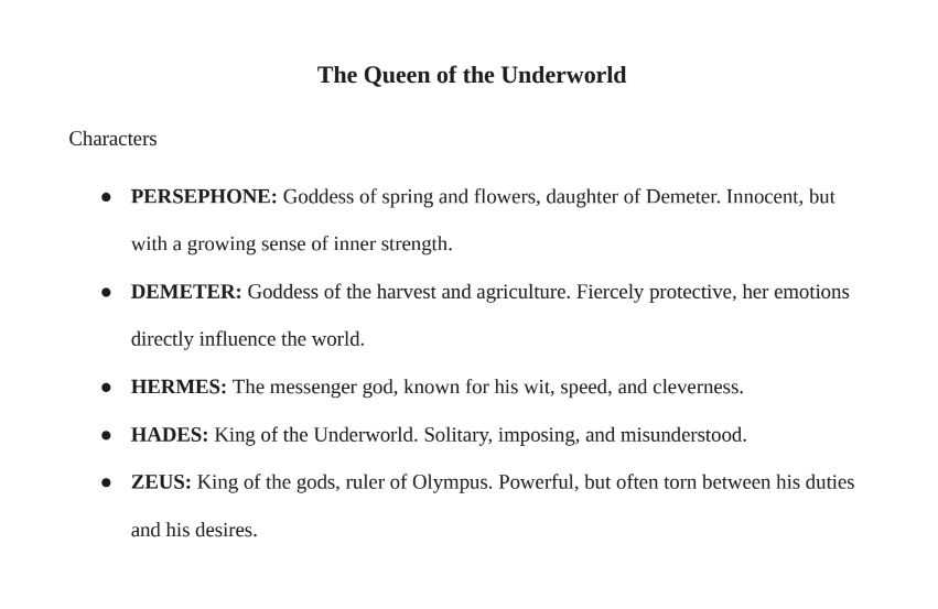 The Queen of the Underworld Play
