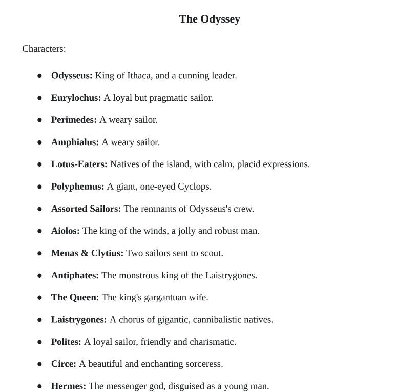 The Odyssey Play