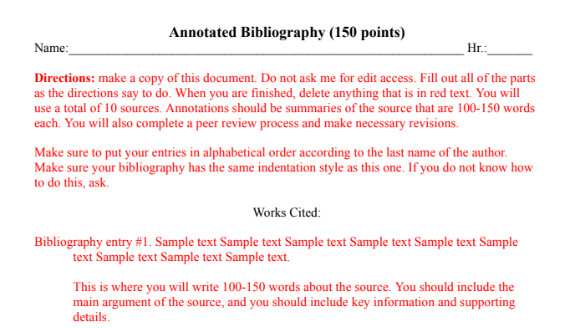 Exploration/ Research Writing Materials