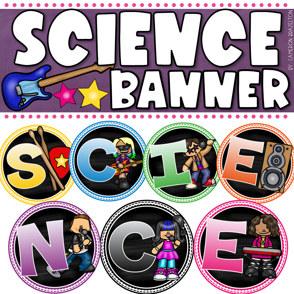 Science Banner Rockstar Music Theme | Classroom Decor & Bulletin Board Heading