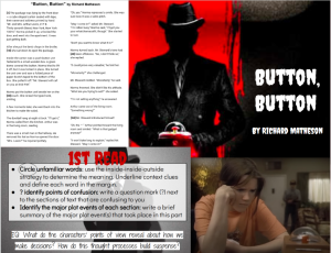 Button, Button by Richard Matheson Close Read, Paragraph, and Creative Writing