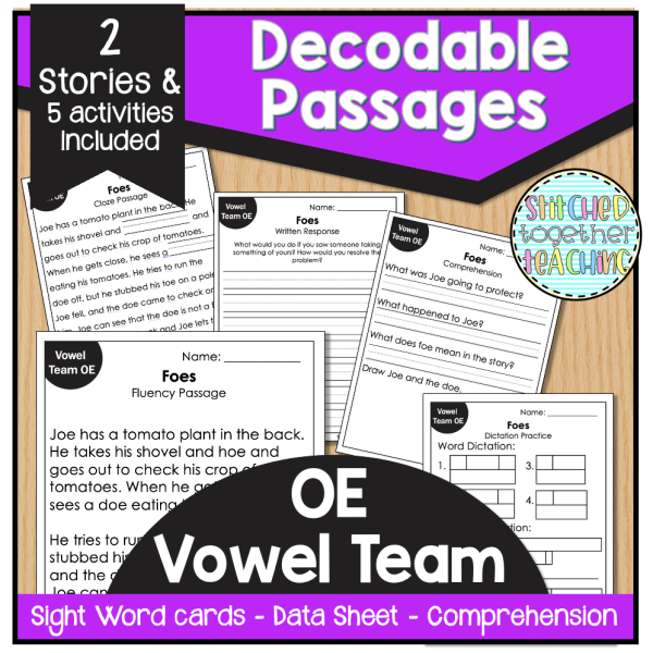 OE Vowel Team Decodable Reading Passages for Orton Gillingham and SOR ...