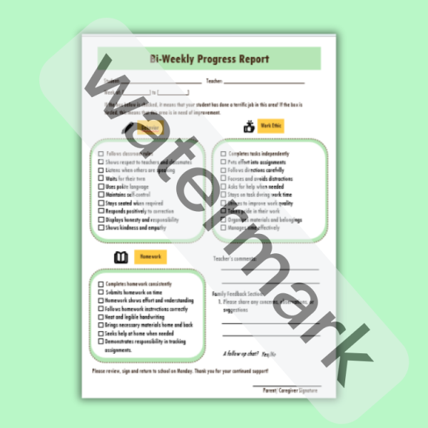 Editable Jungle theme Weekly,Bi-Weekly,Monthly Student Progress Report ...