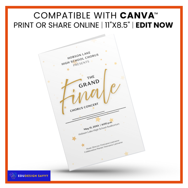 End-of-Year Grand Finale Chorus Concert Program | Editable Canva ...