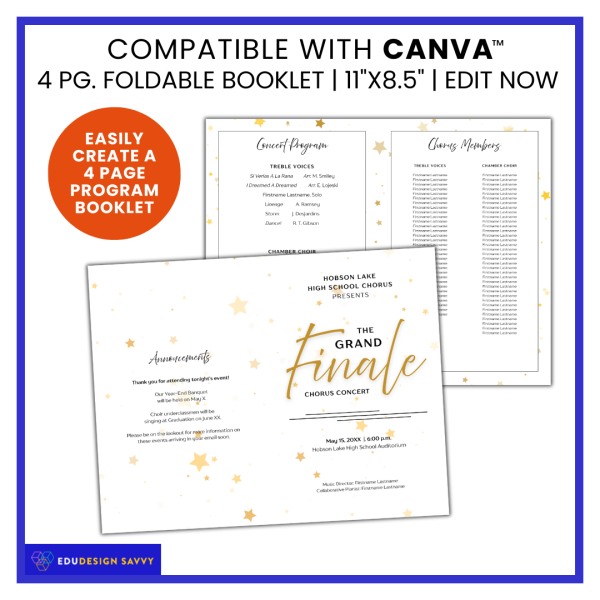 End-of-Year Grand Finale Chorus Concert Program | Editable Canva ...