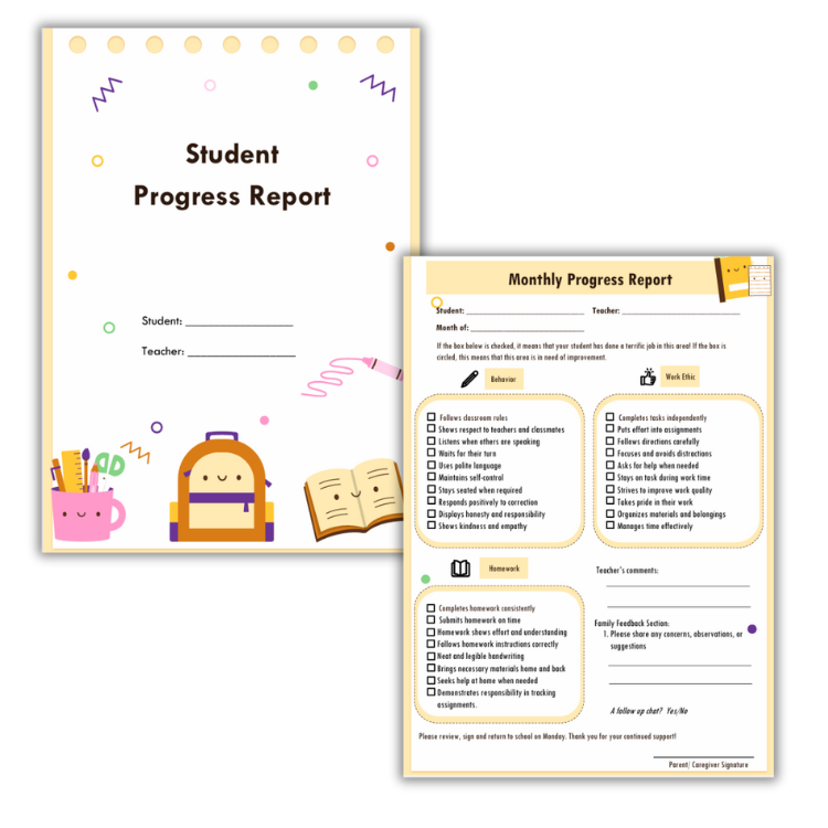 Editable Weekly, Bi-Weekly, and Monthly Student Progress Report – PDF ...