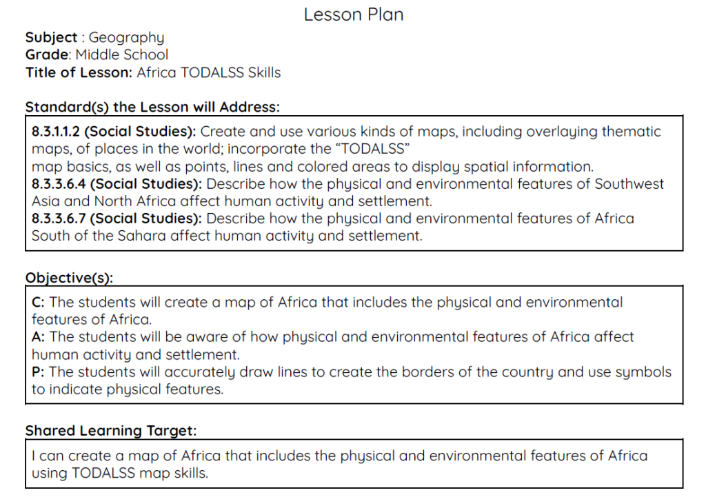 TODALSS Lesson and Extension Map Activities - Made By Teachers