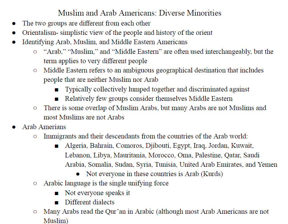 U.S. Minority Group Notes