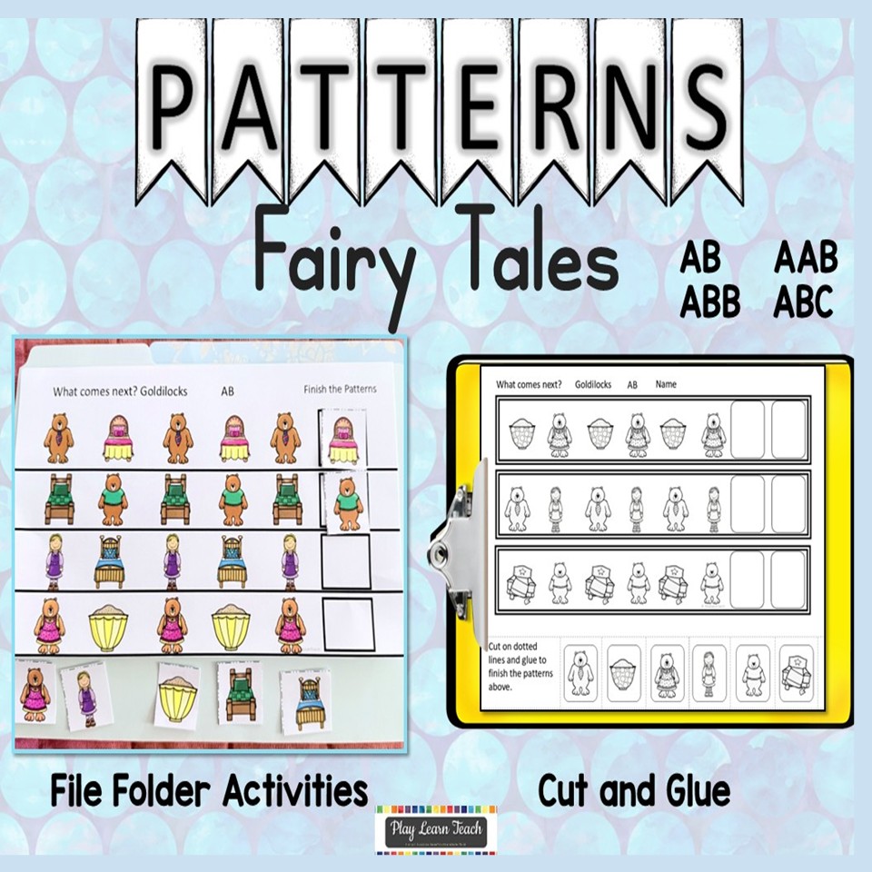 Fairy Tales Patterns File Folder Activities for Preschool Kindergarten