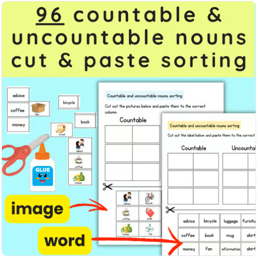 Nouns Worksheets for 1st and 2nd Grade Grammar Fun Cut Paste Activities Literacy