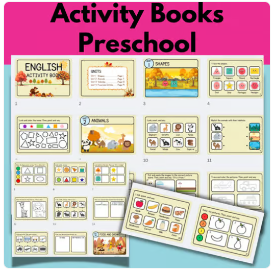 ELL and ESL Thanksgiving Activity Book for Preschooler, center and parents