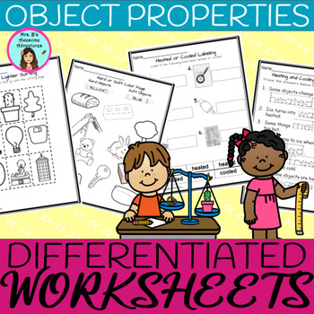 Object Properties Heating and Cooling Unit Worksheets - DIFFERENTIATED