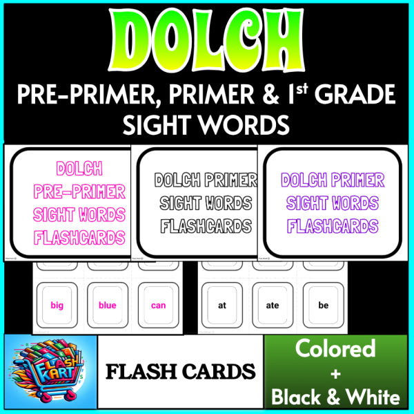Dolch Sight Words Flashcards Pre-Primer, Primer, and First Grade ...