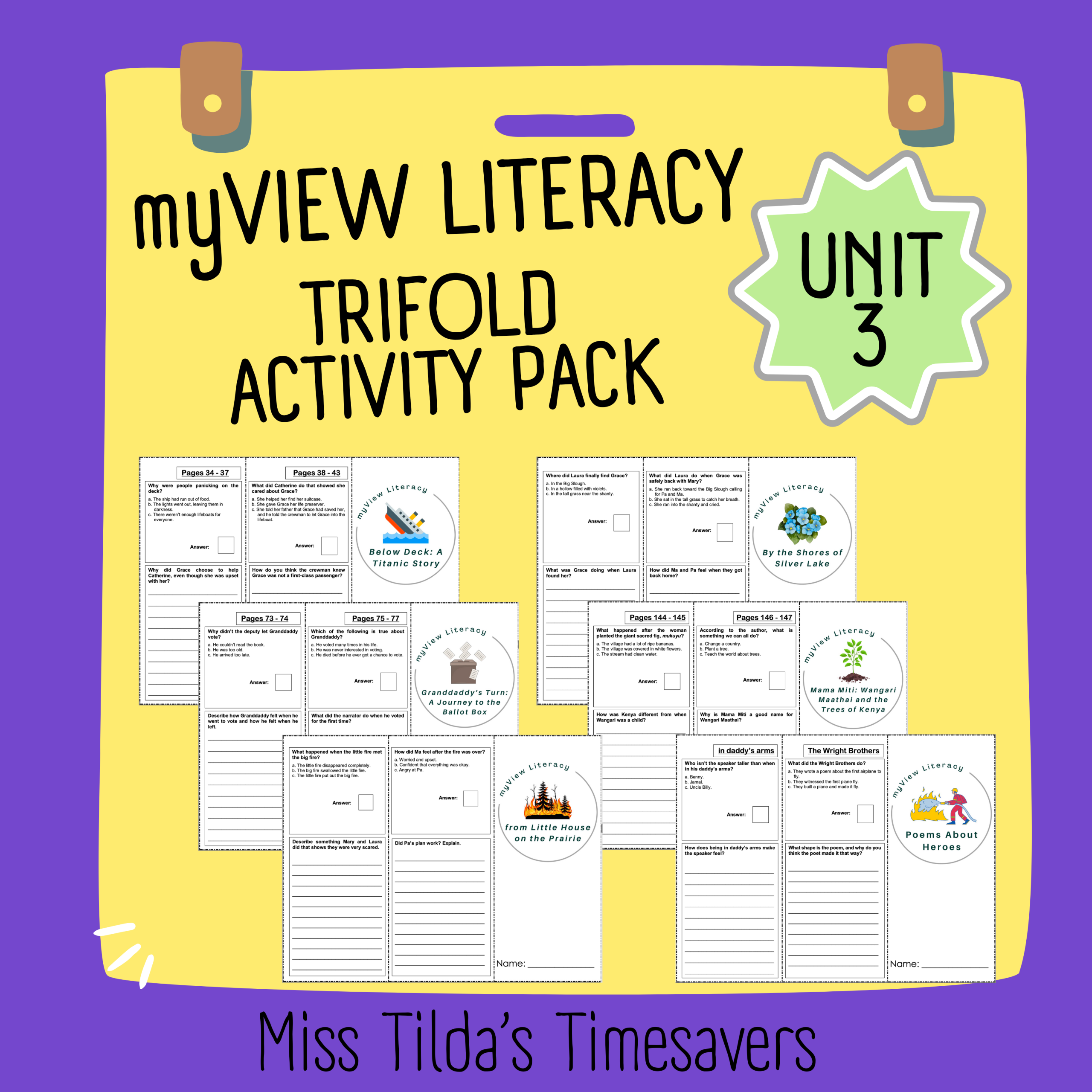 Grade 3 myView Literacy Activity Pack - Unit 3