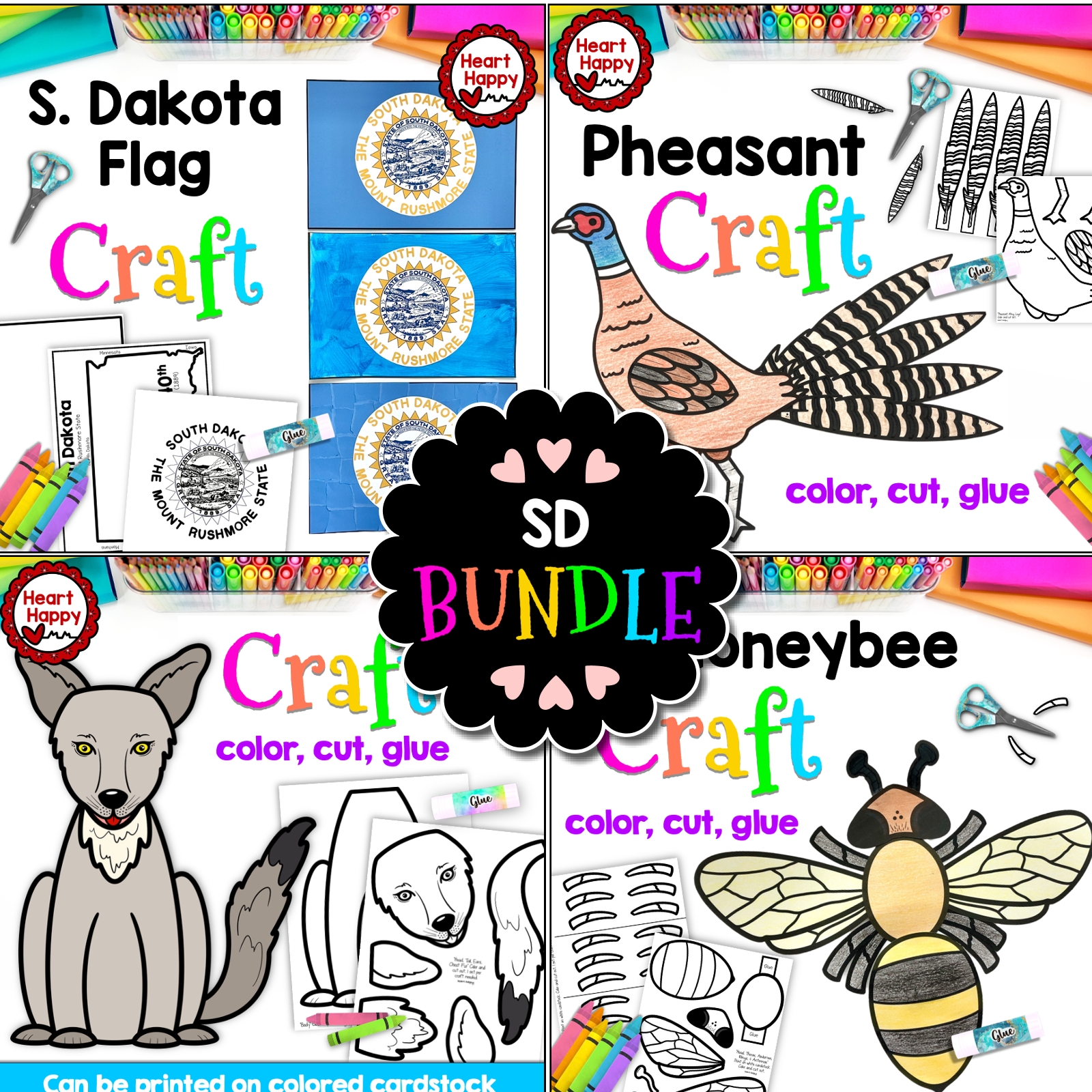 South Dakota State Symbols Craft BUNDLE | Made By Teachers