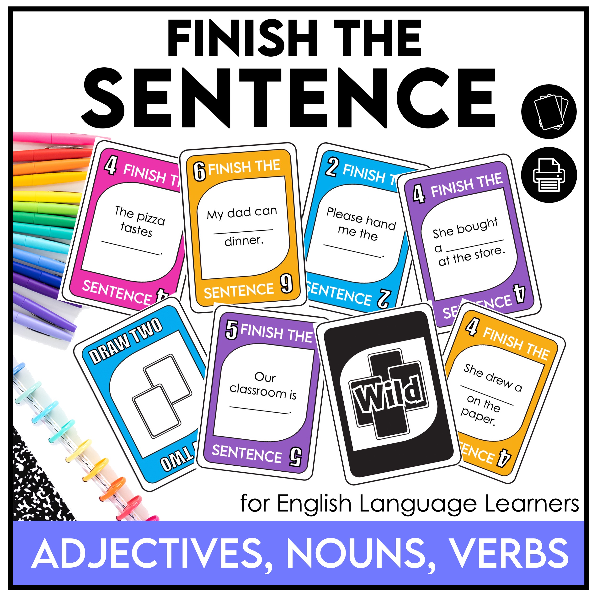 https://www.teacherspayteachers.com/Product/Finish-the-Sentence-Vocabulary-Building-Card-Game-Adject