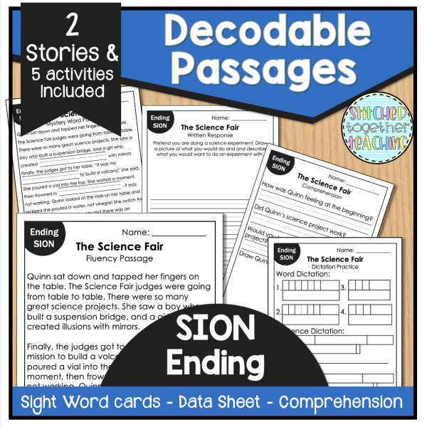 Decodable Reading Passages sion Ending - Orton Gillingham and Science ...