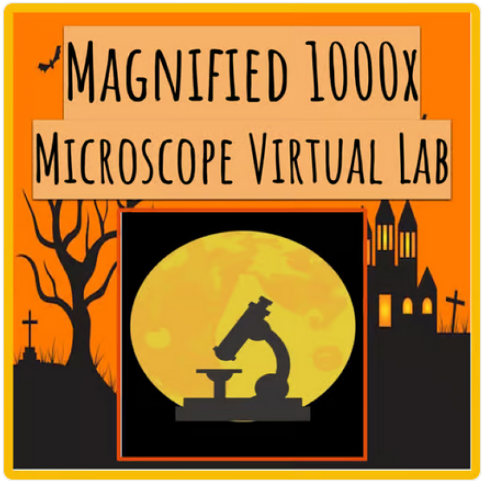 Halloween Microscope Virtual Lab Stations or Task Cards