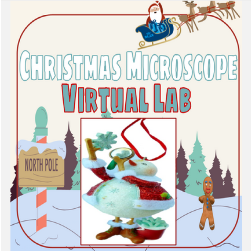 Christmas Microscope VIRTUAL LAB Google Slides Activity or Task Cards