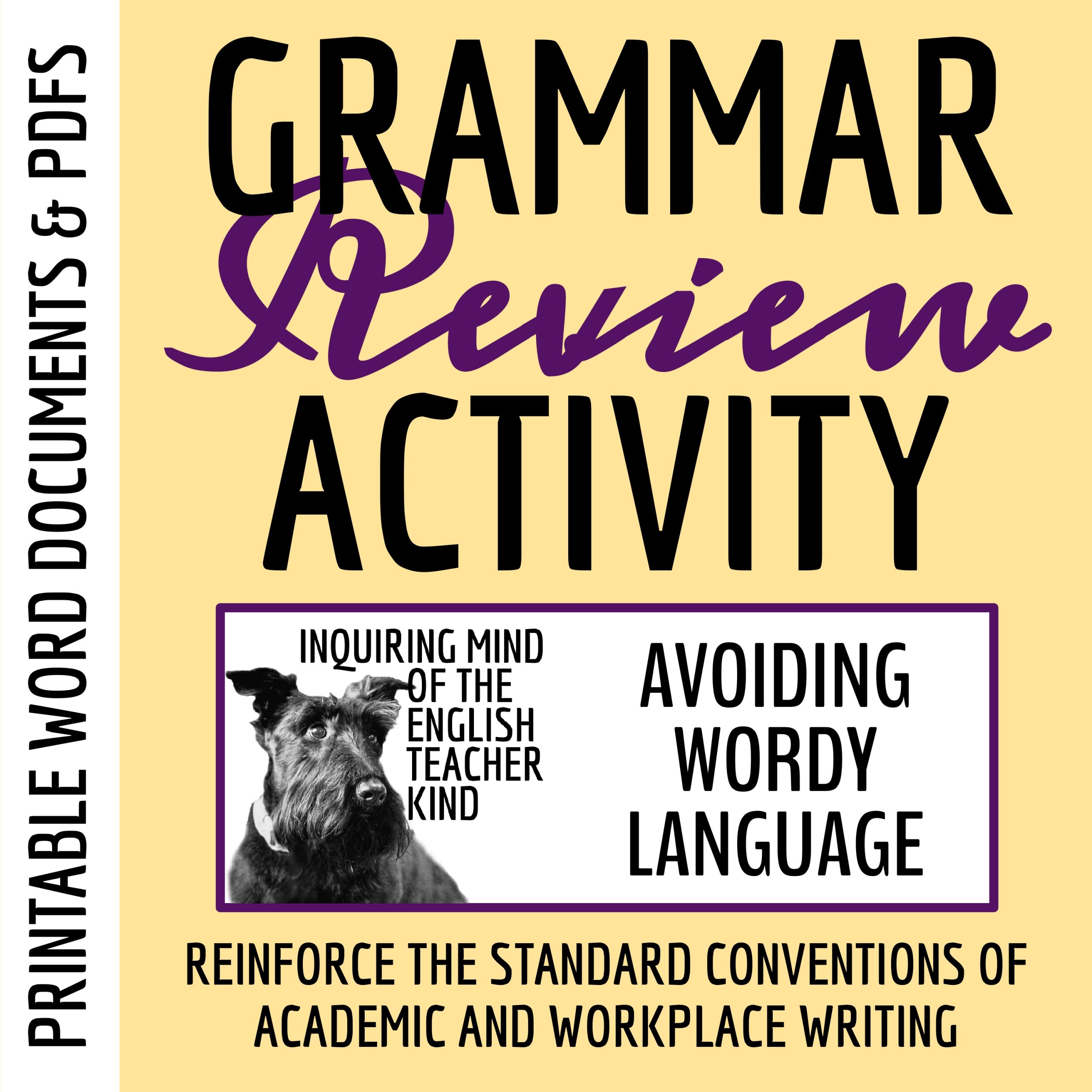 High School Grammar Worksheet on Wordiness and Repetition | Academic Essay and Speech Prep