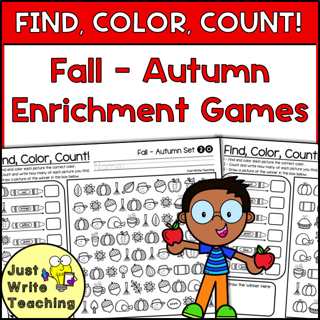 Find, Color, Count! - Fall & Autumn Enrichment Games