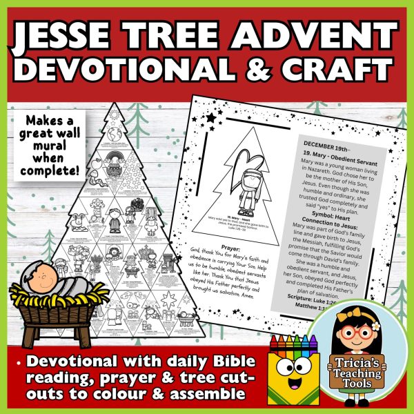 A Jesse Tree Advent Devotional with Craft | Jesse Tree Mural ...