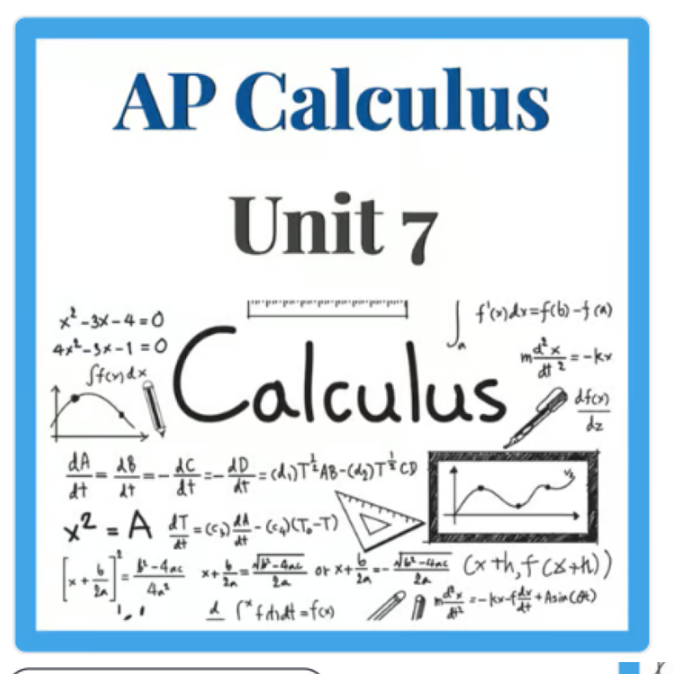 Calculus Unit 7 Differential Equations