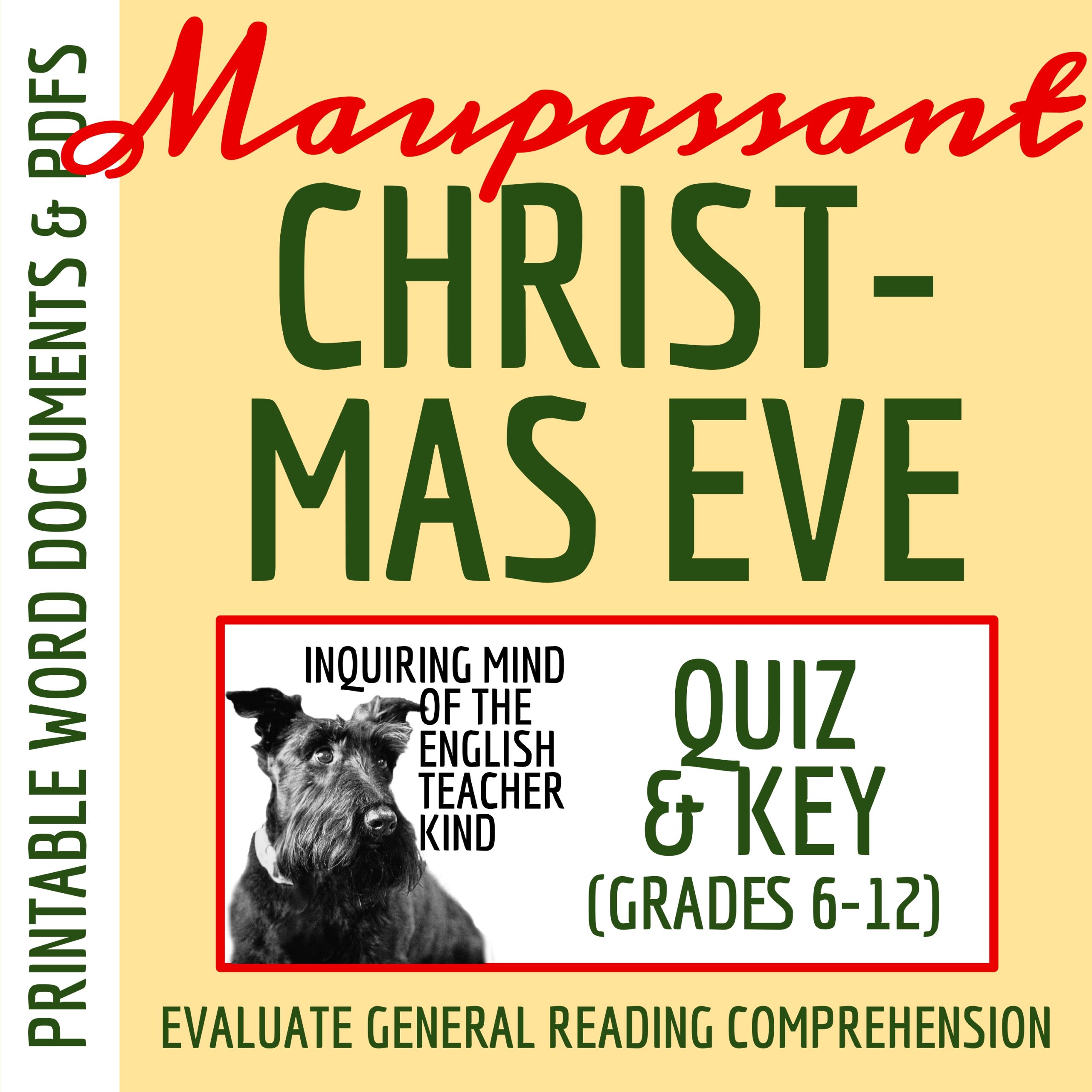 "Christmas Eve" by Guy de Maupassant Quiz and Answer Key | Holiday Short Story