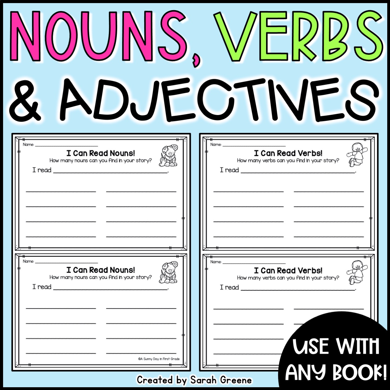 Nouns, Verbs & Adjectives Hunt for Any Book