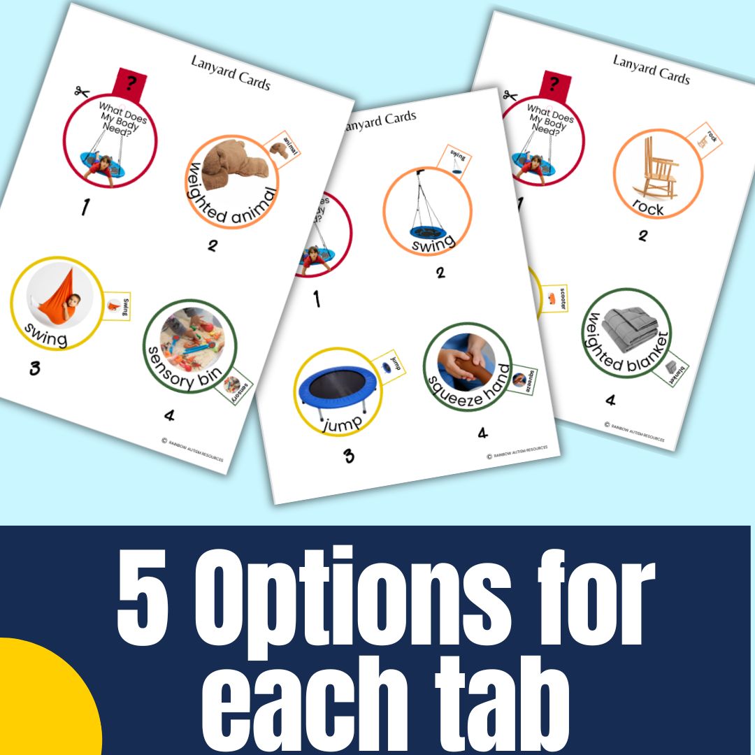 Editable Sensory Break Lanyard Cards Autism Visual Supports OT Self ...