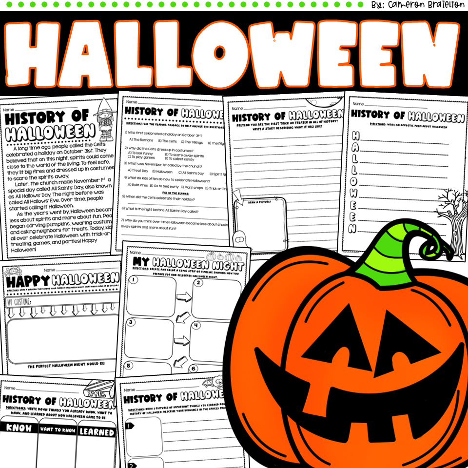 History of Halloween Worksheets | Reading Comprehension & Student Activities