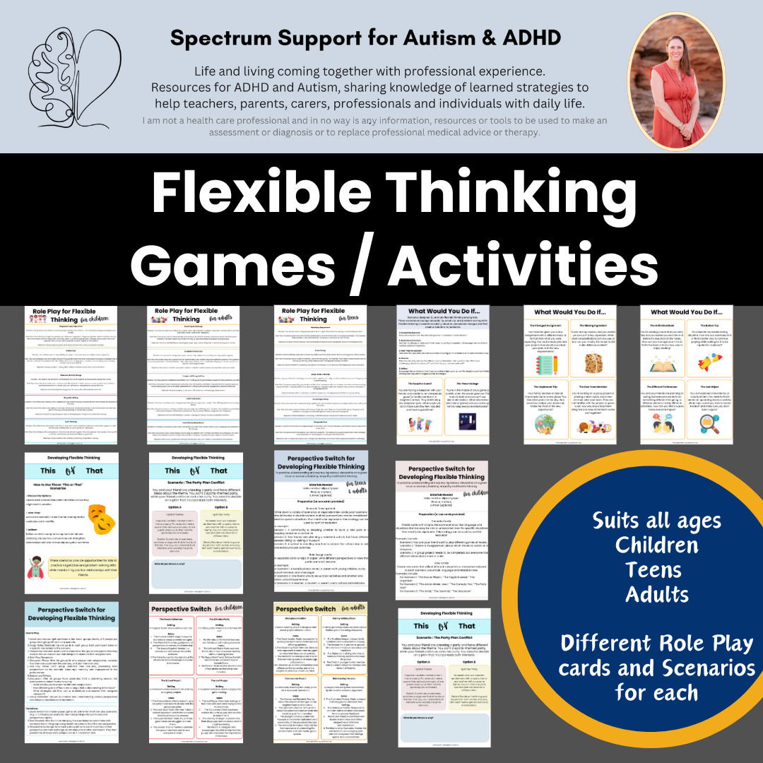 Flexible Think Activities Autism ADHD Problem Solving Scenarios Kid Play Therapy