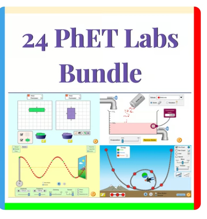 High School PhET Labs Bundle (24 Pack) For Multiple Science Classes