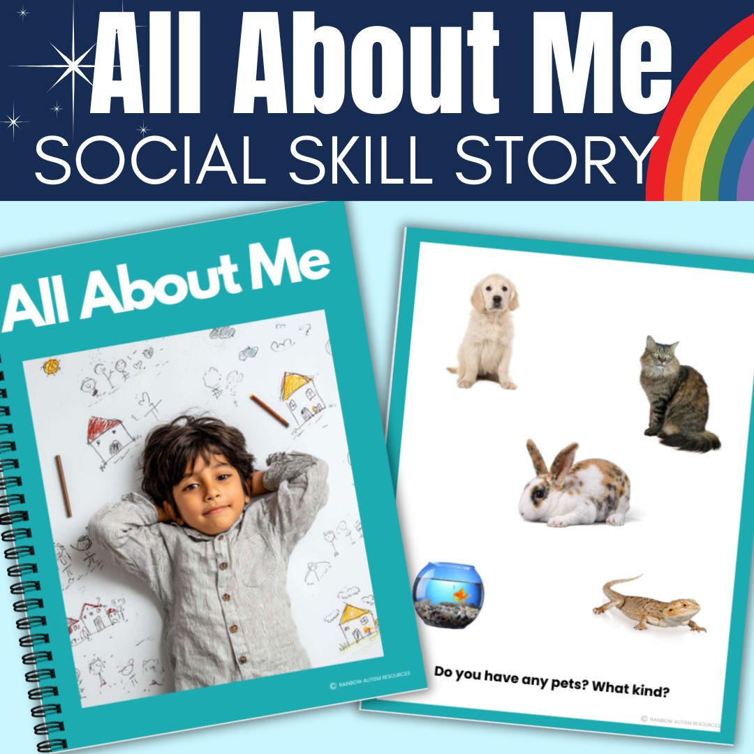 All About Me Social Story Aligned with ABLLS-R H5 Personal Information Autism Pre-K Kindergarten