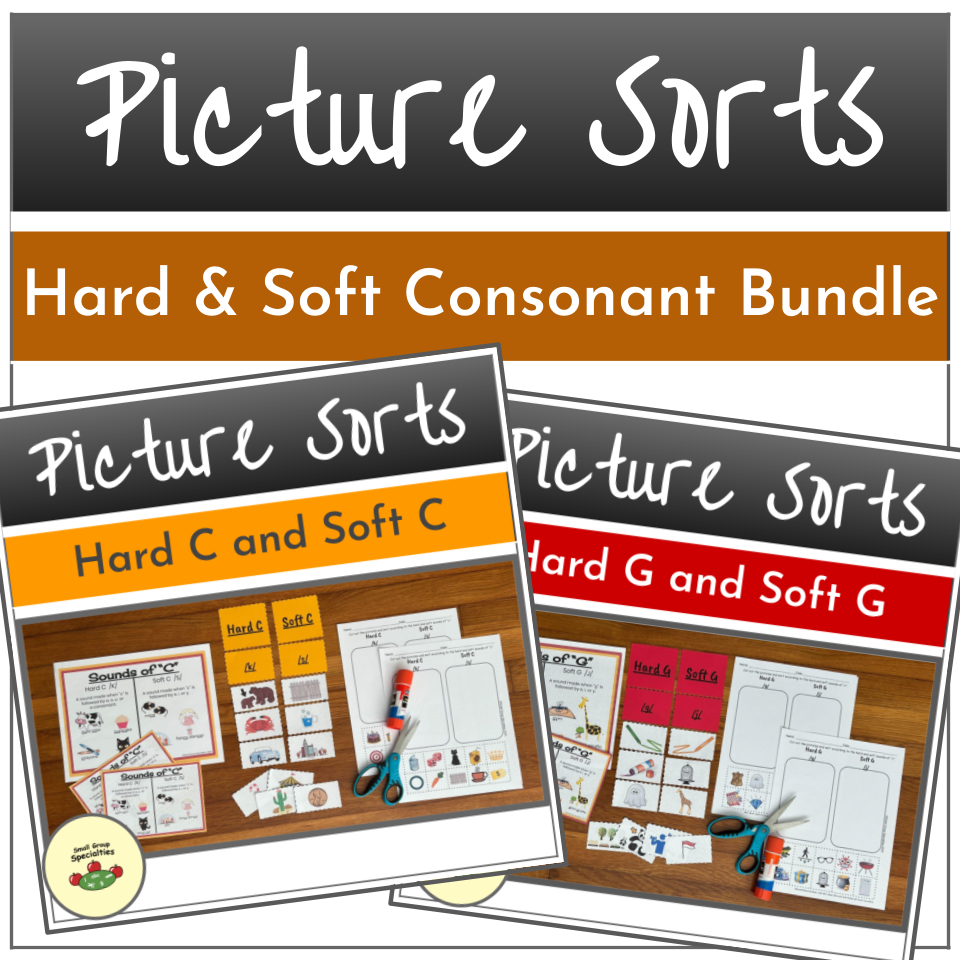 Hard & Soft Consonants - Picture Sorts with Anchor Charts