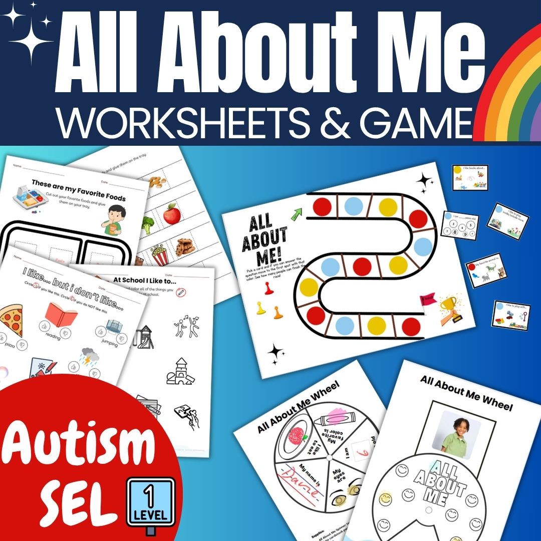 All About Me Worksheets Autism SEL Aligns with ABLLS-R H5 Answer Personal Questions
