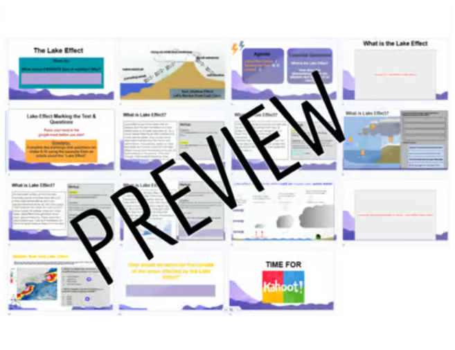 The Lake Effect Google Slides Activity on Weather