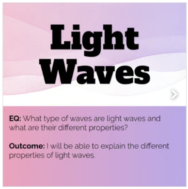 Light Waves (Electromagnetic) VIRTUAL LESSON Interactive Google Slides Activity
