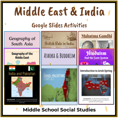 Middle East & India Google Slides Activity Bundle - Middle School S.S