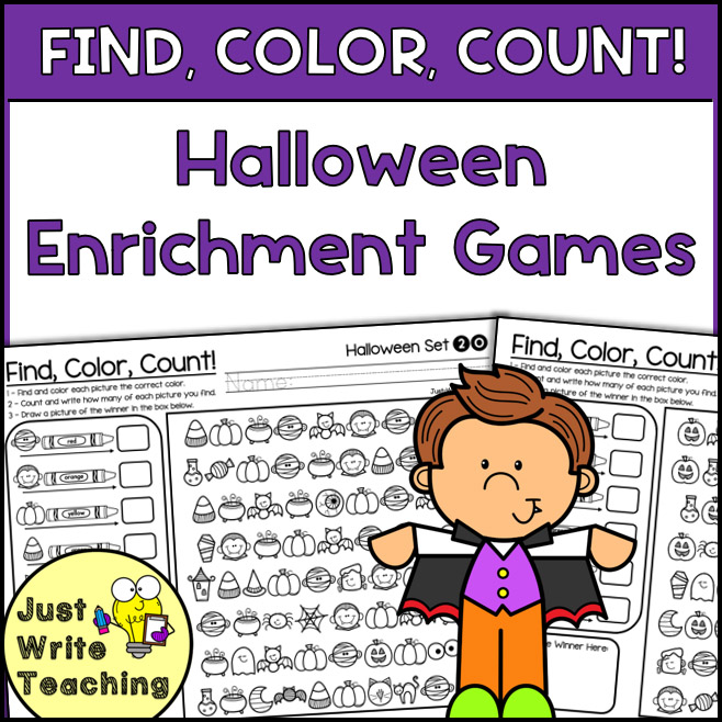 Find, Color, Count! - Halloween Enrichment Games
