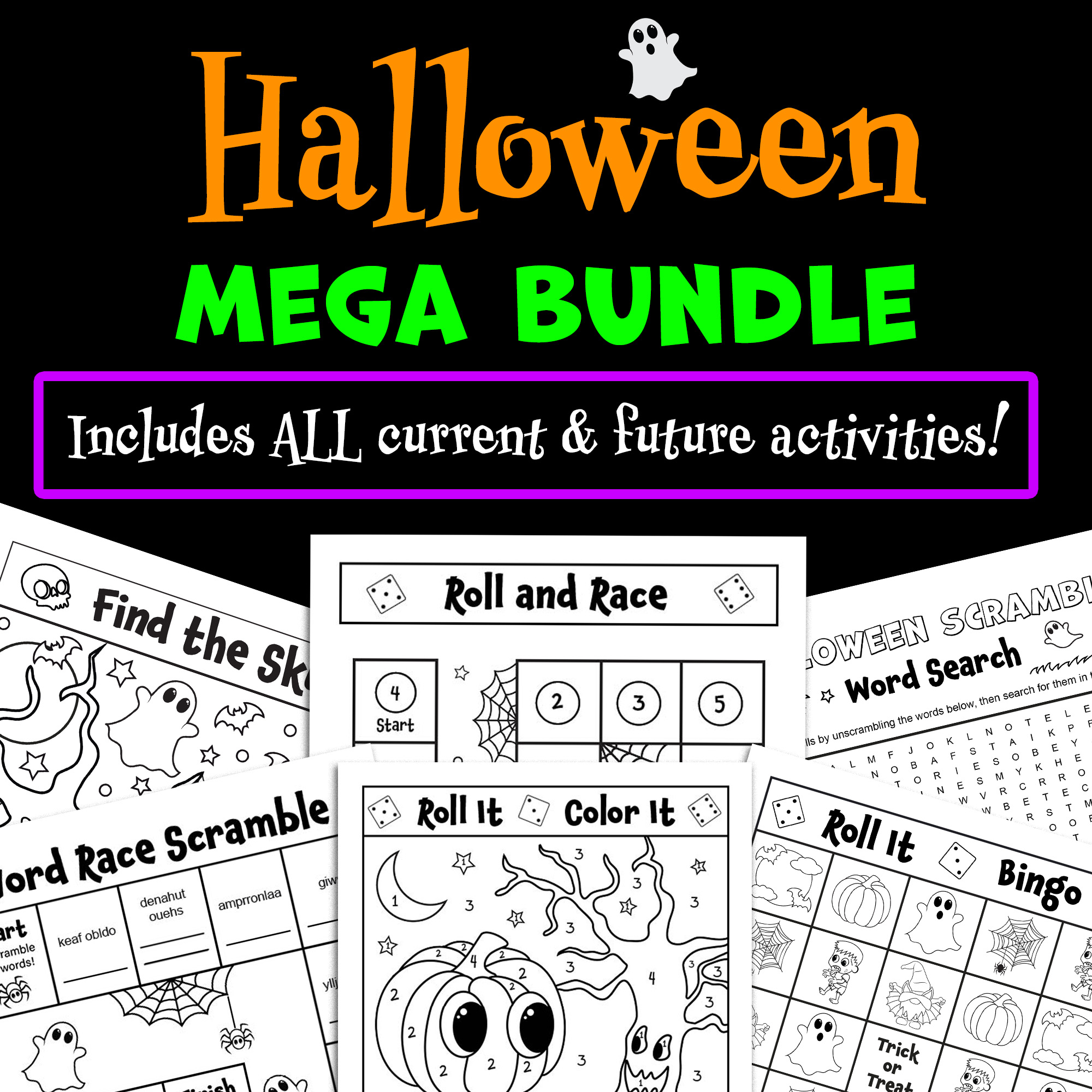 Halloween Printable Word Search Puzzle | Fall Word Scramble Brain ...