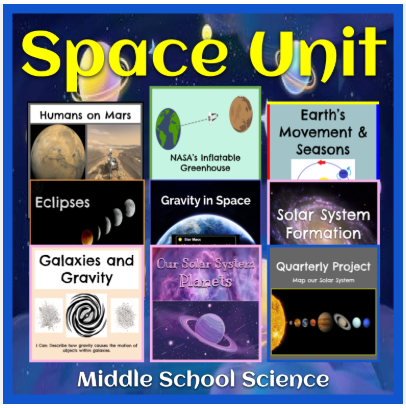 Space Unit Bundle (9 Pack) - Middle School Science Google Slides Activities