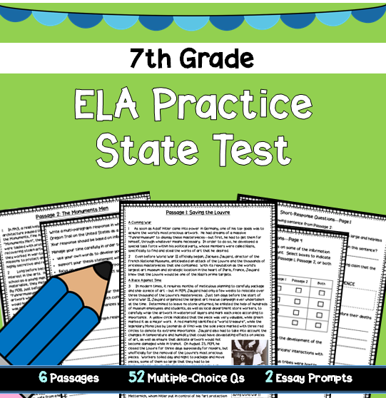 7th Grade ELA Practice State Test #3
