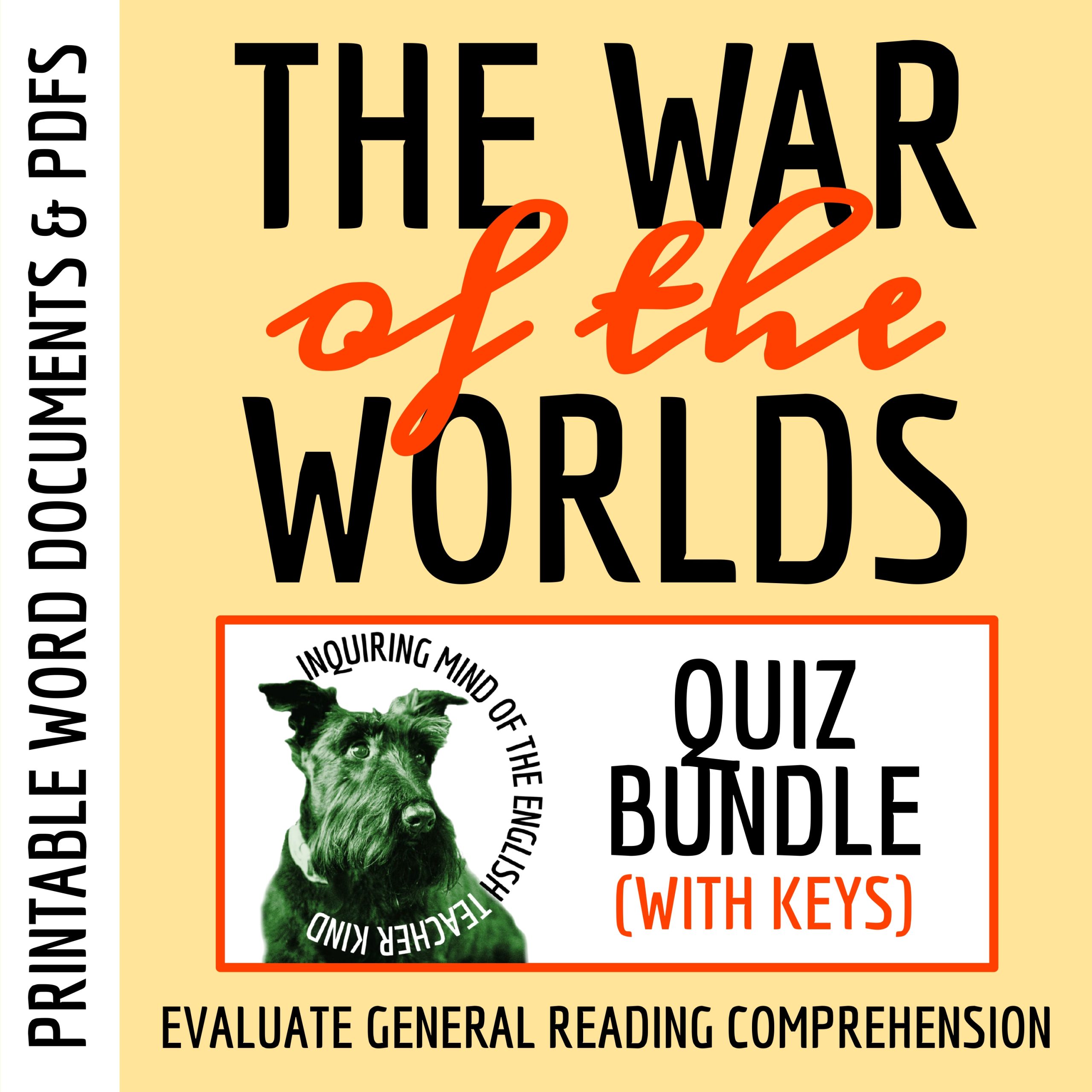 The War of the Worlds by H. G. Wells Quiz and Answer Key Bundle