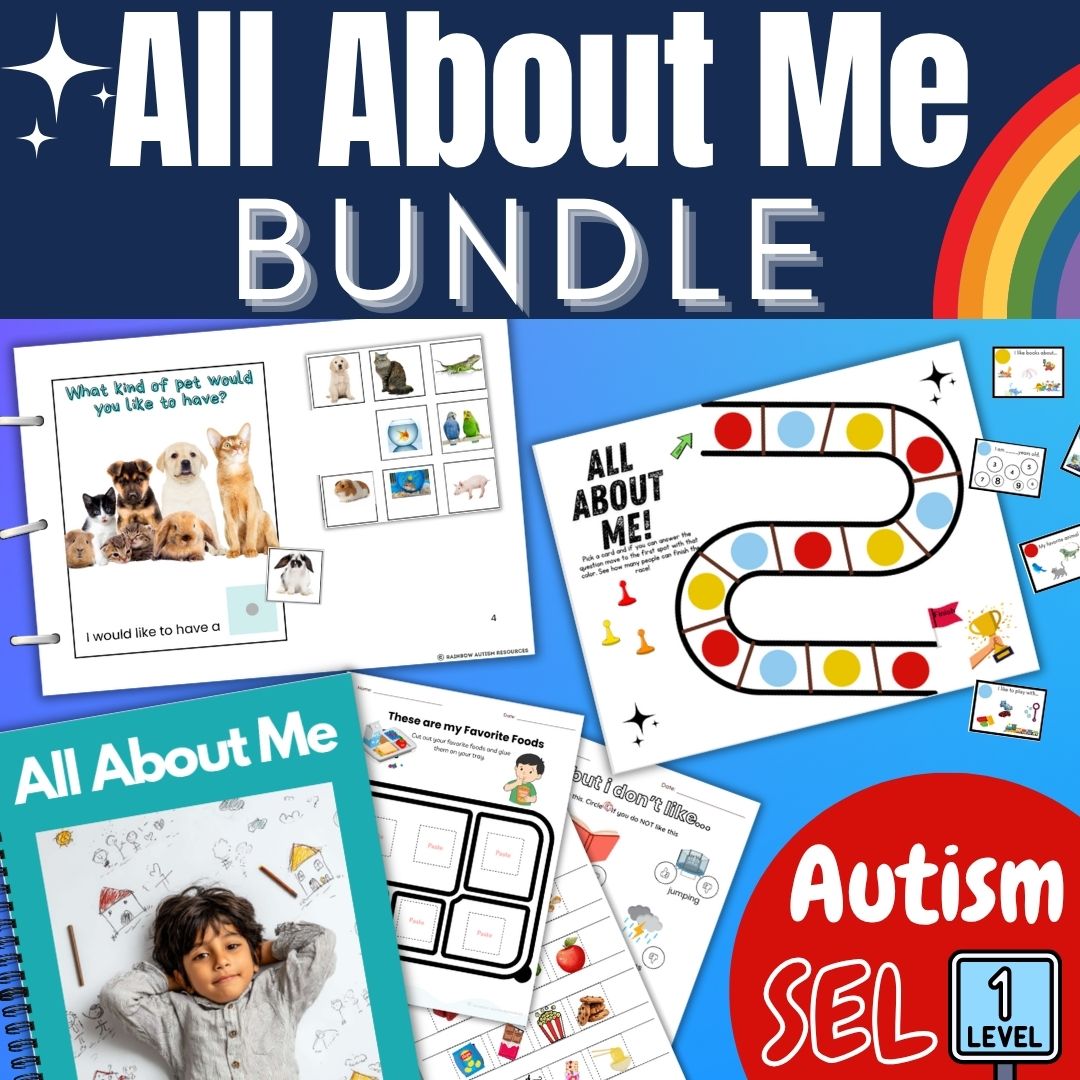 All About Me SEL Bundle Autism Social Skills Answer Personal Questions PreK–3rd