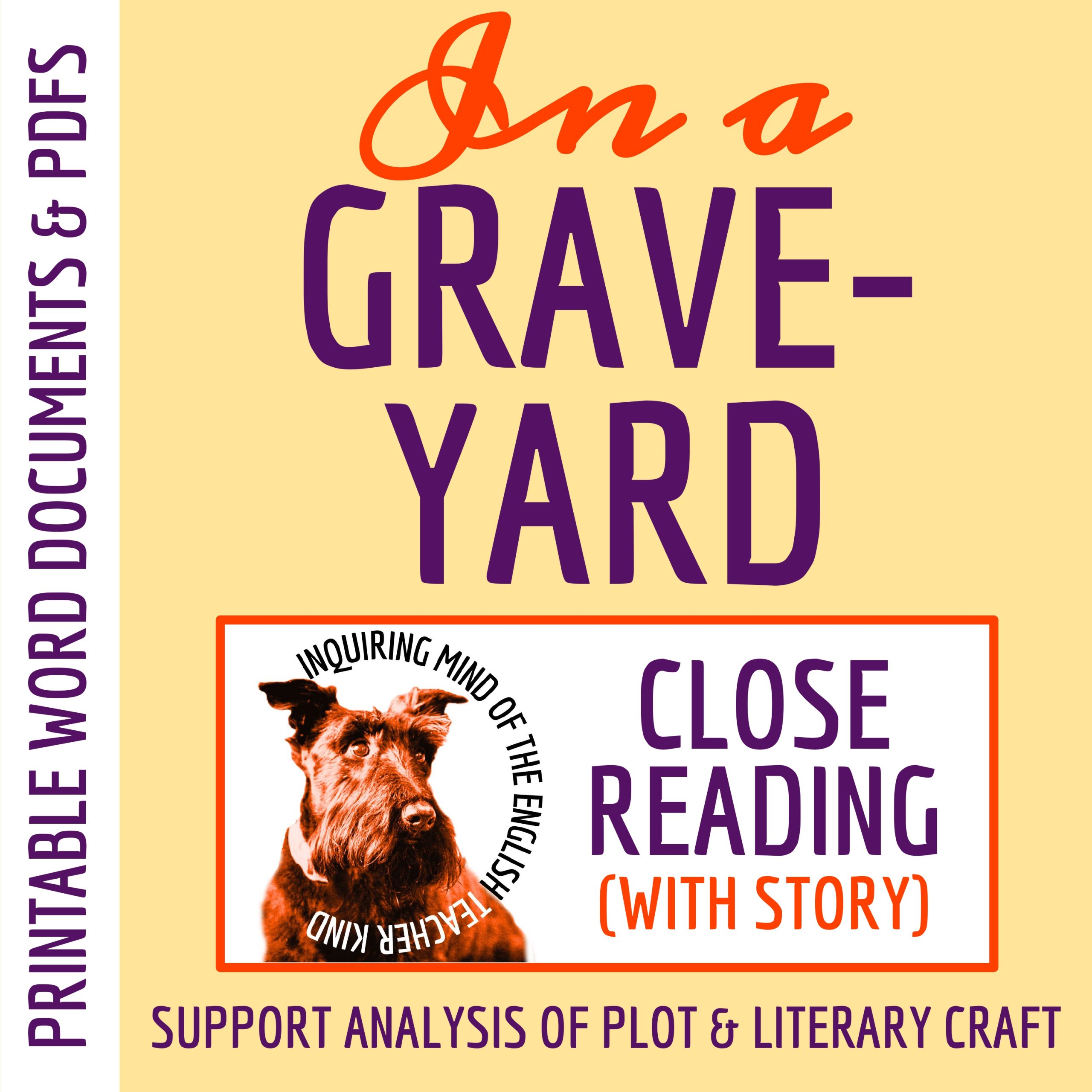"In a Graveyard" by Eando Binder | Gothic Literary Analysis Worksheet | Dark Humor for Halloween