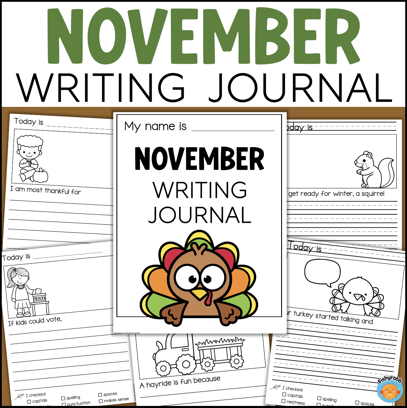 November Writing Prompts Daily Writing Journal First Grade Second Grade