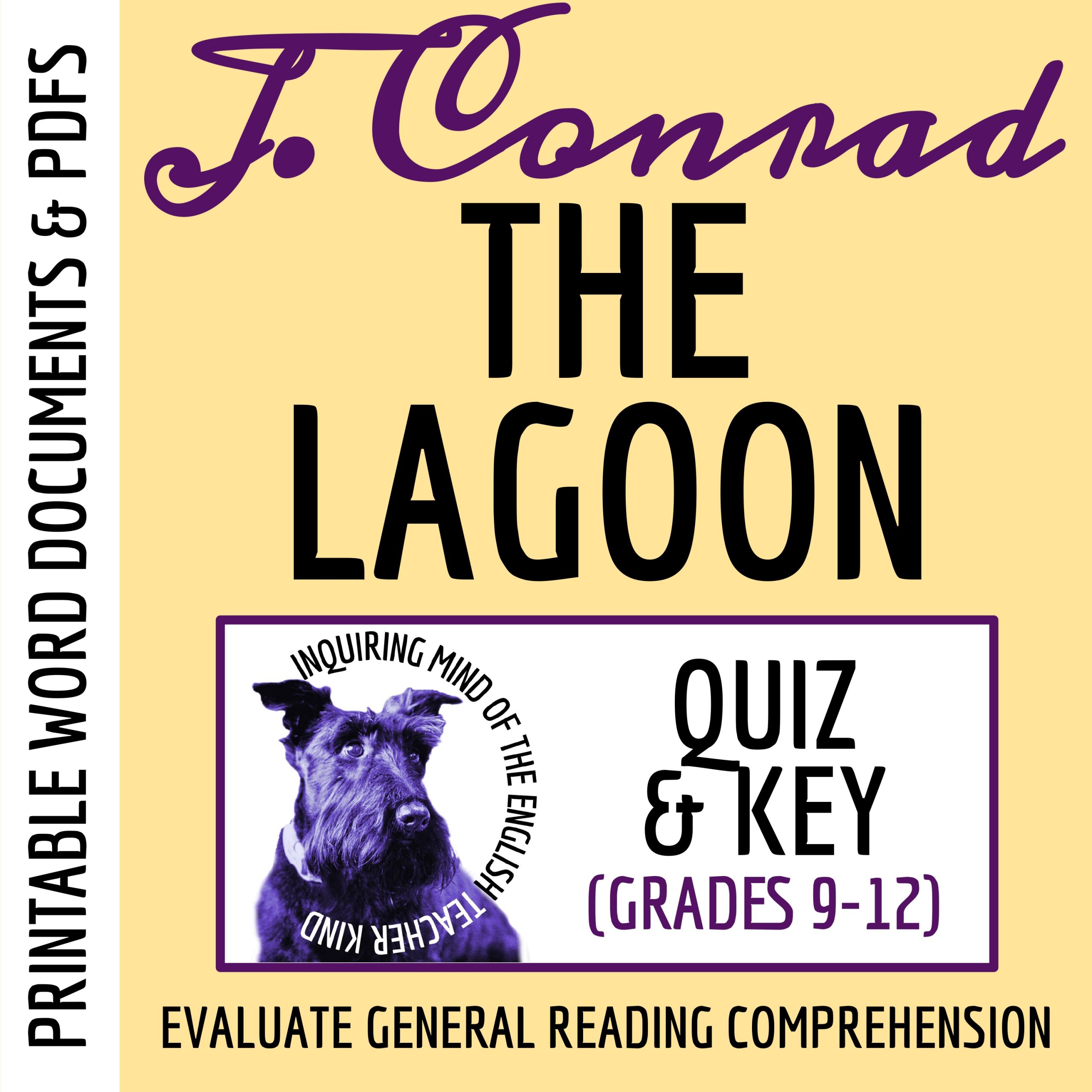 "The Lagoon" by Joseph Conrad Quiz and Answer Key | Psychological Fiction | Worksheet