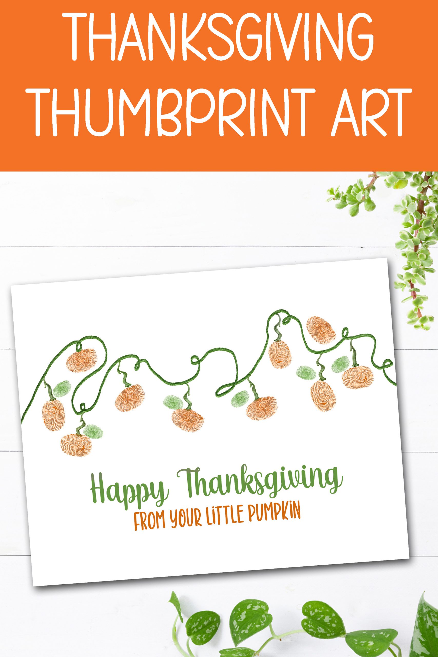 Thanksgiving Crafts- Pumpkin Fingerprint Art Activity