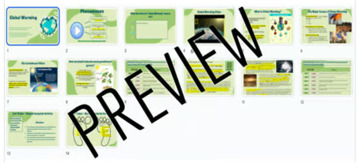 Global Warming Interactive Google Slides Activity Teacher & Student Version